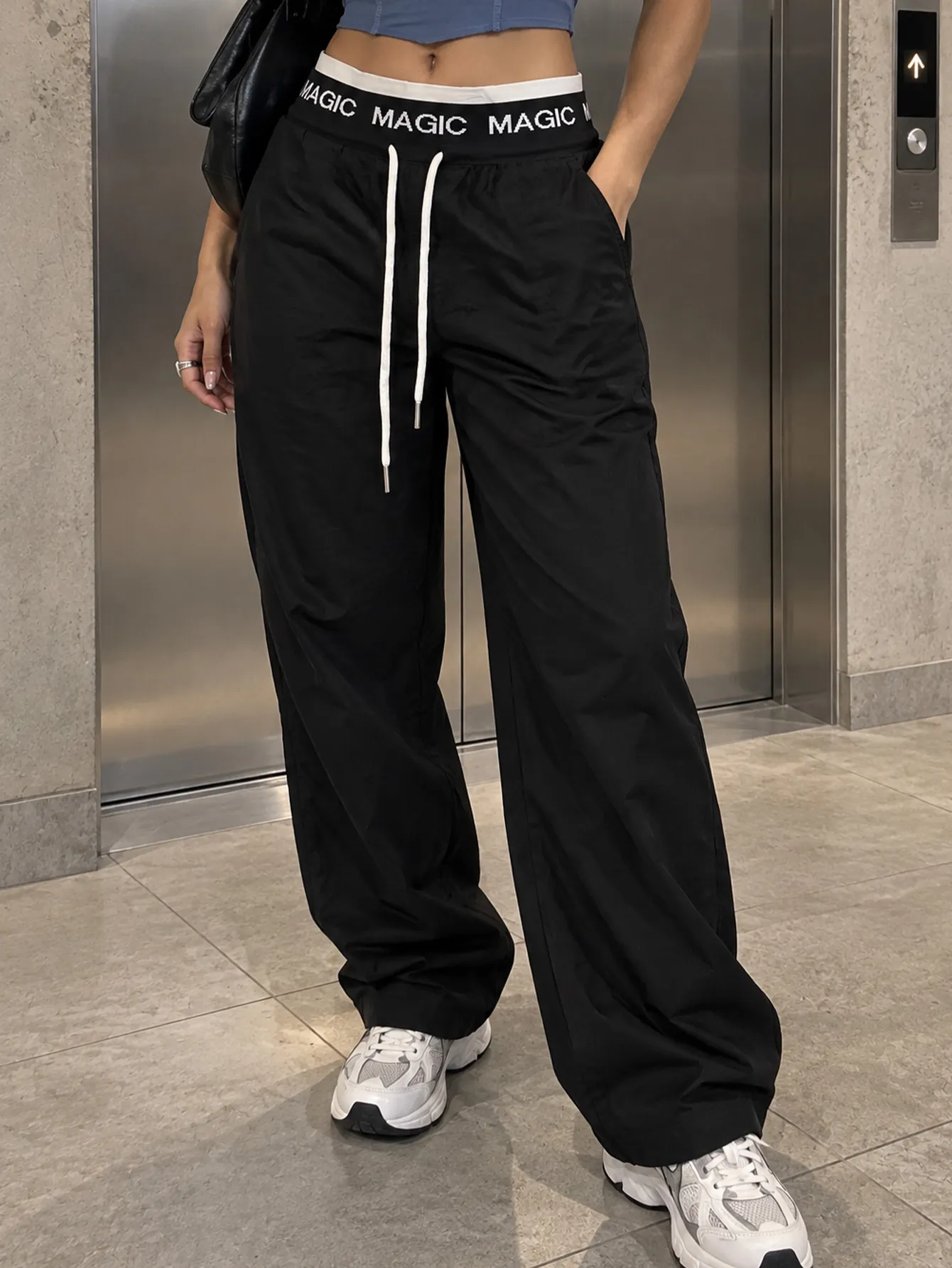 AD2648 Pantalón con cintura elastica alta 15736